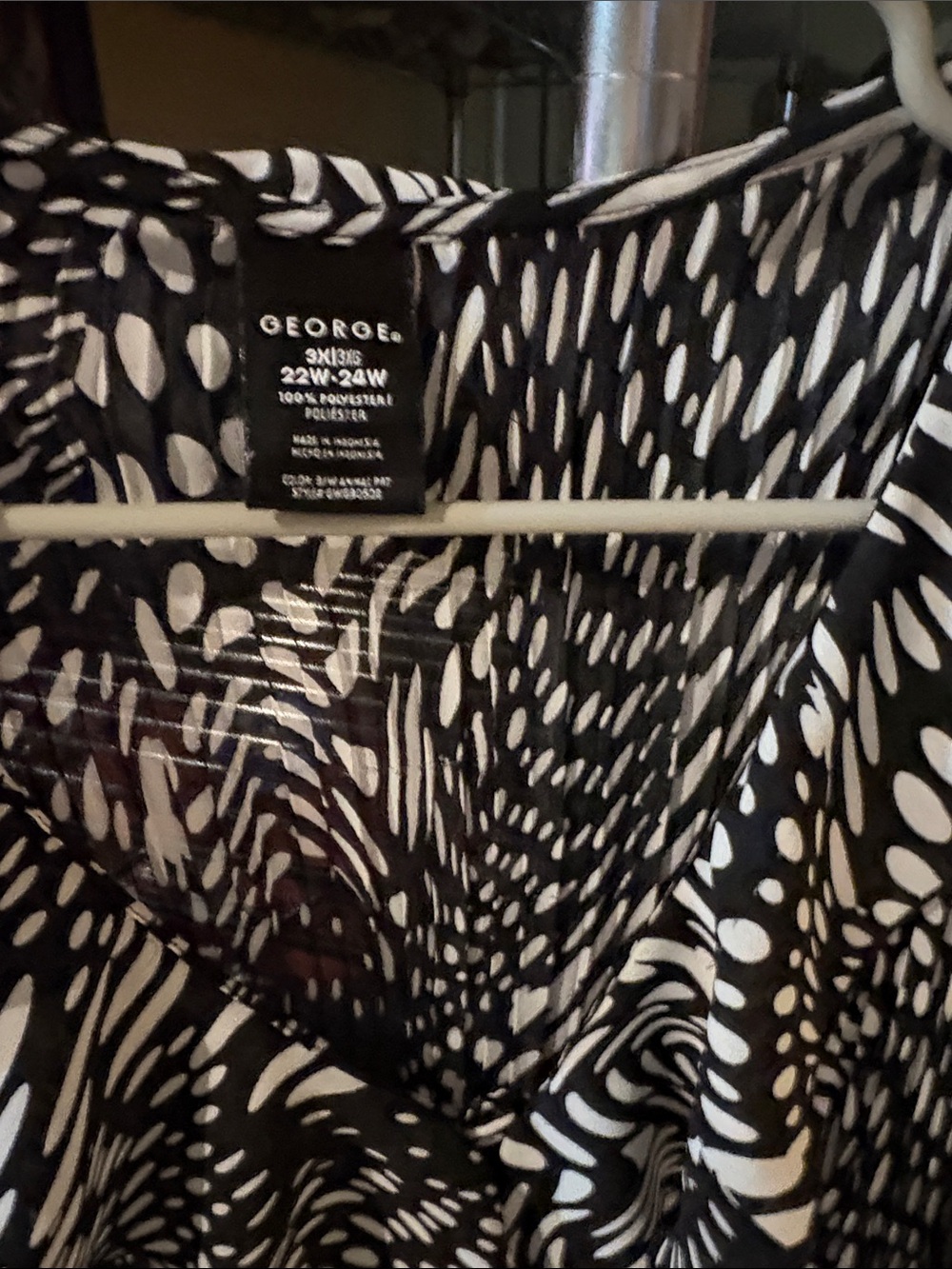 George Black & White Ruffle-Front Printed Blouse - Picture 2 of 10